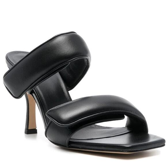 Gia Borghini X Pernille Teisbaek Perni Heel Sandals Square Toe Leather Velcro 36 - Picture 1 of 13